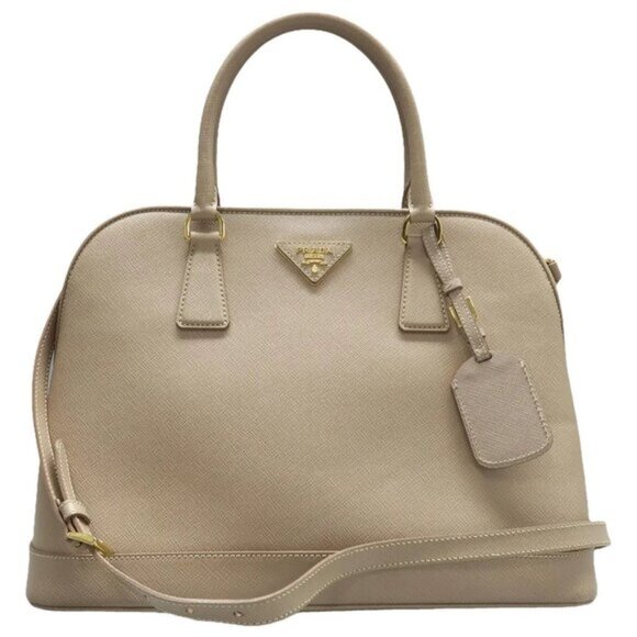 PRADA Beige Leather Satchel 846-061825 - Picture 1 of 12